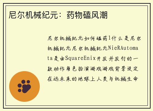尼尔机械纪元：药物磕风潮